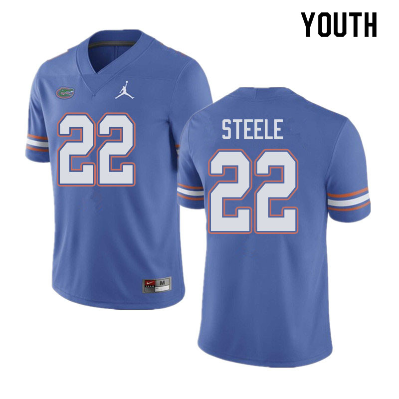 Jordan Brand Youth #22 Chris Steele Florida Gators College Football Jerseys Sale-Blue - Click Image to Close